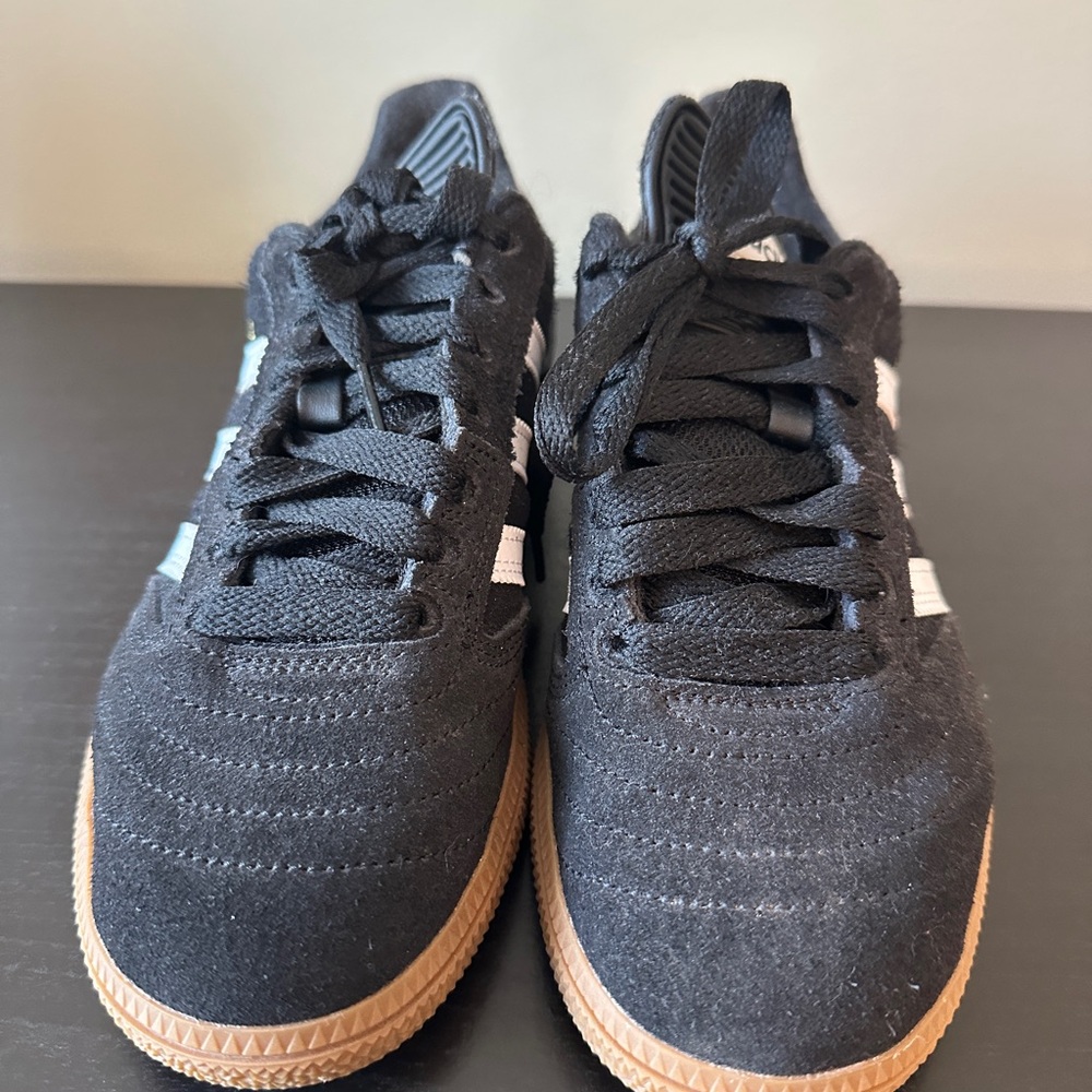 Adidas Black and Brown Sneakers with Textured Upper and Gum Sole
